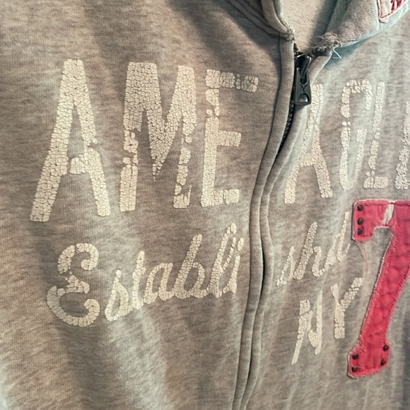 Medium American Eagle zip up Hoodie Peave, Love, AE - Picture 3 of 8